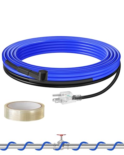 9 FT Water Pipe Heating Cable, 5W Constant Power Self-Regulating Heating Cable, 5W/FT, IPX7 Waterproof, Auto-On/Off, for Metal and Plastic Water Pipes, Freeze Protection, 120V U09HC06 - size: 9 FT