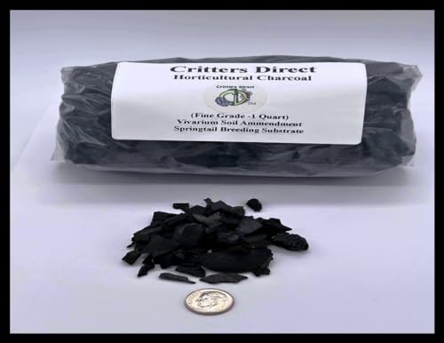 Activated Organic Hardwood Horticultural Charcoal | for Plants, Terrariums and Springtail Breeding Substrate, by Critters Direct (1 Quart (Fine Grade)) - style: 1 Quart (Fine Grade)