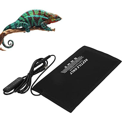 GLOGLOW USB Heating Mat for Turtles Lizards Reptiles Heating Pad, 3 Level Temperature Adjustable USB Mat for Turtles Lizards Small Animals Crawler Temperature Control Equipment (S)