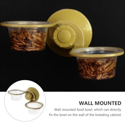 jojofuny 2pcs Reptile Feeding Bowl with Suction Cup, Lizard Food Basin for Terrarium, Anti-Escape Water Dish Suitable for Geckos and Amphibians