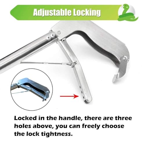 IC ICLOVER 52" Foldable Snake Grabber, 2-Section Collapsible Stainless Steel Snake Tongs, Professional Rattle Snake Handling Tools Catcher Grabber Stick Pole with Auto Lock, No-Slip Handle, Wide Jaw