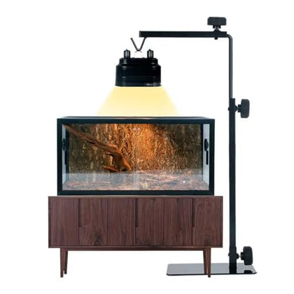 16.6-31 inch Reptile Lamp Stand, Adjustable Domes Heat Lamp Metal Bracket Floor Light Holder for Reptile Terrarium Lighting Heating Light and Dome lampshade.