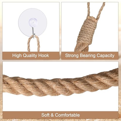 JellyArch Hermit Crab Toys Hermit Crab Climbing Jute Rope Ladder with Hooks Reptile Tank Terrarium Accessories Habitat Decor for Lizards Geckos Snakes(1 Pcs,23.6 Inch) - size: 23.6 Inch