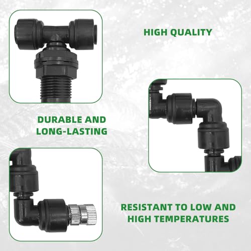 2 Pack Reptile Mister Nozzles, 1/4'' Reptile Misting Nozzles, Adjustable Reptile Fogger Fine Mist Nozzles for Full Water Coverage, Replacement Micro Spray Nozzles for Reptile Terrarium Tank