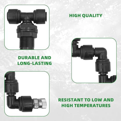 2 Pack Reptile Mister Nozzles, 1/4'' Reptile Misting Nozzles, Adjustable Reptile Fogger Fine Mist Nozzles for Full Water Coverage, Replacement Micro Spray Nozzles for Reptile Terrarium Tank