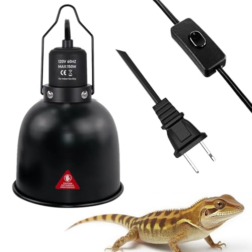 5.5in Deep Dome Reptile Light Fixture 150w,Dome Reptile Heat Lamp Fixture 150w with Switches Fit for Reptile Heat Bulb uvb，Reptile Heat Lamp Domee 150 for Amphibian Reptilee for Turtles - style: 5.5inch Deep Dome