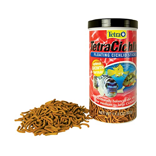 Tetra TetraCichlid Floating Cichlid Sticks 11.3 Ounces, Pond Fish Food, Nutritionally Balanced (Pack of 2) - size: 11.3 Ounce (Pack of 2)