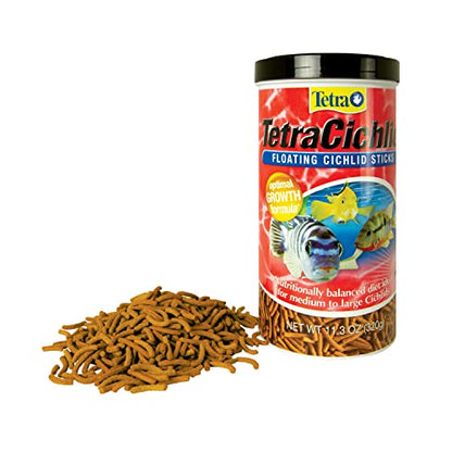 Tetra TetraCichlid Floating Cichlid Sticks 11.3 Ounces, Pond Fish Food, Nutritionally Balanced (Pack of 2) - size: 11.3 Ounce (Pack of 2)