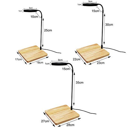 Full Spectrum LED Light with Bamboo Board Nano Fish Tank Light USB Powered 360 Degree Bettas Fish Tank Lights for Plant Growth(Size:L/27x28.5cm) - size: L/27x28.5cm