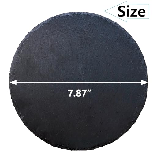 Reptile Basking Platform 2PCS 7.8IN Turtle Rock Slate Plate Feeding Plate Food Bowl Dish Tortoise Bathing Resting Terrace for Lizard Bearded Dragon Chameleon Gecko Snake Frog Newt - size: 7.8inch(2pcs)