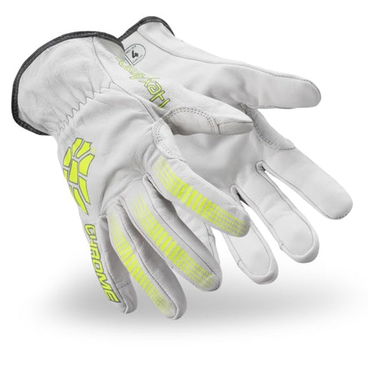 HexArmor | Traditional Style | Leather | Cut- Resistant | Work Gloves | Chrome Series® 4081 | Large - color: Chrome Series 4081 | Traditional Leather, size: Large