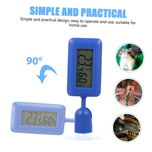 Reptile Terrarium Thermometer with Suction Cup Design Rotatable Mini Temperature Measuring Device for Leopard Gecko Tanks Compact and Accurate Digital Temperature Gauge