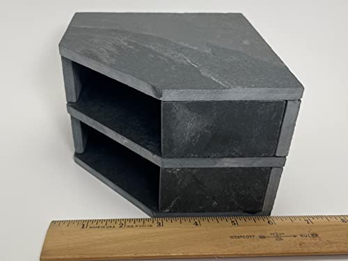 TheFrogHouse Slate Stone Reptile Double Hide 6x6x4.5 Natural Cave Decor