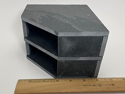 TheFrogHouse Slate Stone Reptile Double Hide 6x6x4.5 Natural Cave Decor