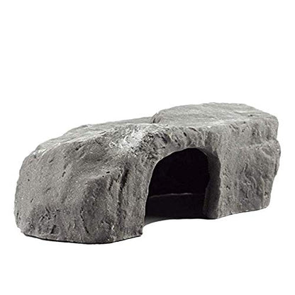 OMEM Reptile Box Shelter Terrarium Hideout Habitat Decor Humidify Hide Cave Turtle Ramp Basking Platforn Resin Rock