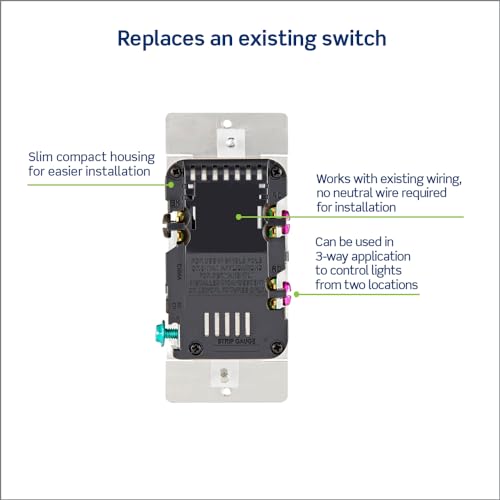 Leviton Decora Slide Dimmer Switch for Dimmable LED, Halogen and Incandescent Bulbs, DSL06-1LZ, White with Ivory and Light Almond Faceplates - size: 1 Pack