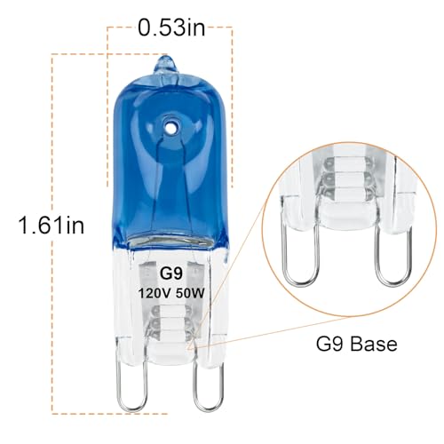 G9 Heat Lamp Bulbs for Reptile,Day Blue, Mini Halogen Bulb 50W, Infrared Reptile Heat Lamp for Bearded Dragon Gecko Turtle Lizard, Pack of 3 - size: 50W-3Pcs