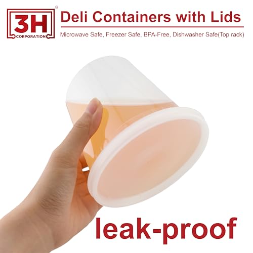 24 oz Food Storage Containers with Lids (240 Set/480 Piece) Deli Soup Containers, Freezer Microwave Safe, BPA-Free Plastic, Stackable Snack Leakproof Leftover Organizers & To-Go - size: 24 oz - 240 Sets
