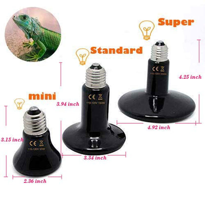 250W 110V Pet Ceramic Heat Lamp, Pet Infrared Bulb Emitter Lamp No Harm No Light Heat Lamp Bulb for Pet Brooder Coop Chicken Lizard Turtle Snake - color: White