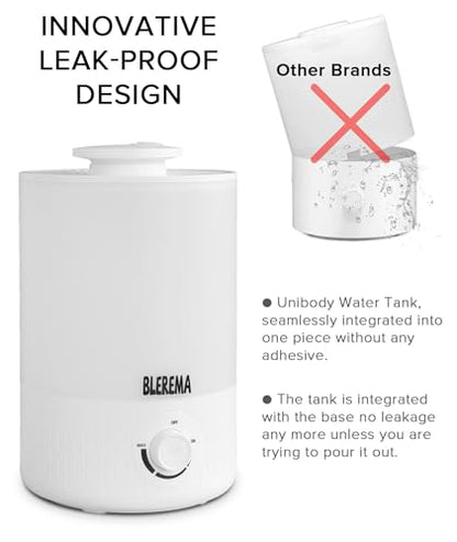 No Leak Reptile Fogger Humidifiers Mister for Reptile Tank, 3L Top-Fill Terrarium Humidifier with Hose - Ideal for Snakes, Tortoises, Chameleons, Ball Python and Hermit Crabs (Single/Dual Fog Output)