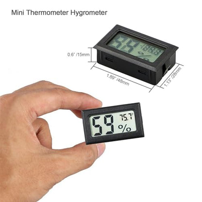 4-Pack Mini Digital Temperature Humidity Meters Gauge Indoor Thermometer Hygrometer LCD Display Fahrenheit (℉) for Reptile Tank,Jars,Guitar Case,Greenhouse, Garden, Cellar, Fridge, Closet