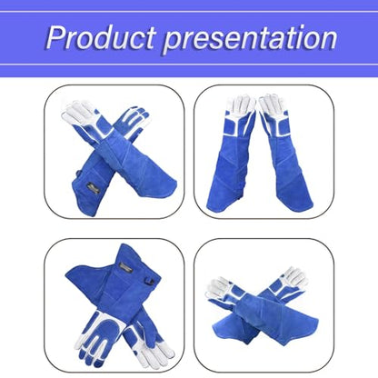 Animal Handling Gloves Leather Multipurpose Glove For Grooming, Bite Proof For Cat Dog Bird Falcon Livestock Snake