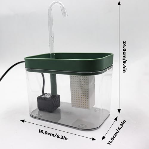 Bearded Dragon Water Bowl with Filtration System Lizard Drinking Fountain Reptile Tank Habitat Waterfall for Small Pet Leopard Gecko, Chameleon, Snake (Clear) - color: Clear