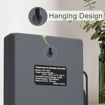 Dual Probe Temperature & Humidity Controller, Independent Sensors for Precise Temperature and Humidity Control, Compatible with Humidifiers, Dehumidifiers, Heating & Cooling Systems