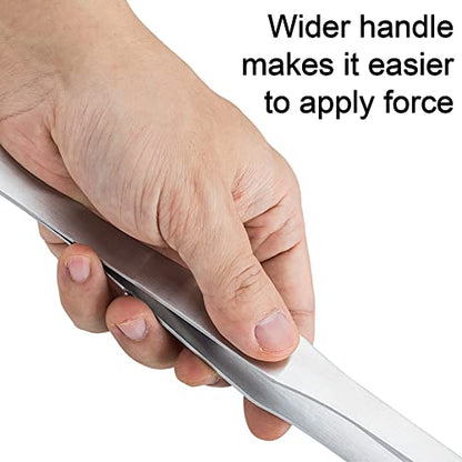 OIIKI 2PCS Stainless Steel Tongs Tweezers, Polished Extra-Long 15 inch Staright Tongs Tweezer, 15 inch Curved Aquarium Tweezer with Precision Serrated Tips for Garden, Kitchen, Indoor & Outdoor - size: 15 inch Straight & Curved (2 PCS)