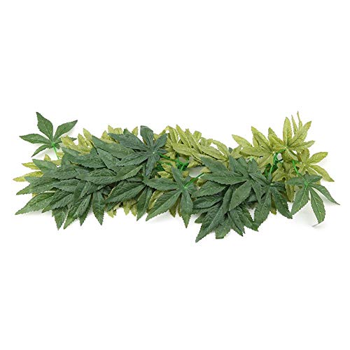 Yosooo Artificial Plants Fake Leaves Plastic Green Grass with Sucker for Aquarium Fish Tank Reptile Terrarium Habitat Box Cage Terrarium Ornaments Outside Home Garden Eco-Friendly Decor(50cm/19.69in) - size: 50cm/19.69in