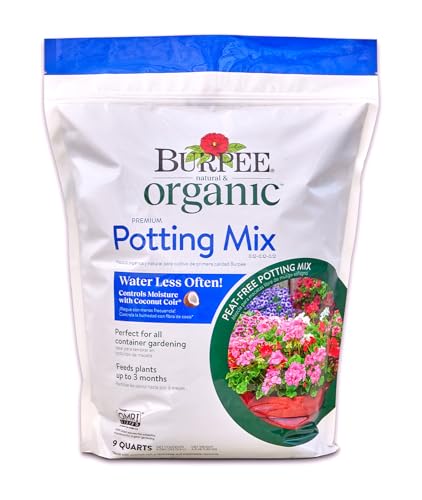 Burpee, 9 Quarts | Premium Organic Potting Natural Soil Mix Food Ideal for Container Garden-Vegetable, Flower & Herb Use for Indoor Outdoor Plant - color: Potting Mix, size: 9 Quarts