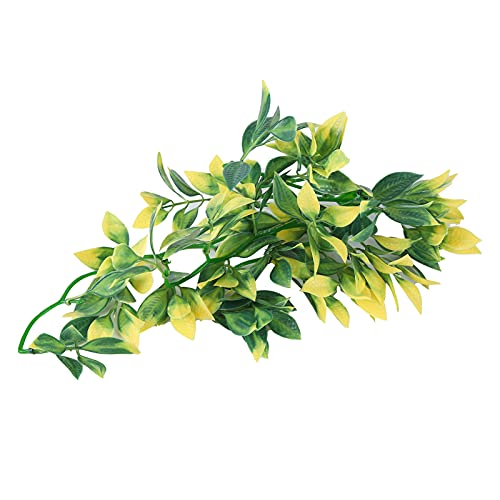 Artificial Reptile Plants Lifelike Plastic Plant Hanging Leaves Decoration with Suction Cup for Reptile Terrarium Fish Tank (T-153E2) - size: T-153E2