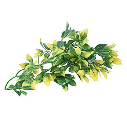 Artificial Reptile Plants Lifelike Plastic Plant Hanging Leaves Decoration with Suction Cup for Reptile Terrarium Fish Tank (T-153E2) - size: T-153E2