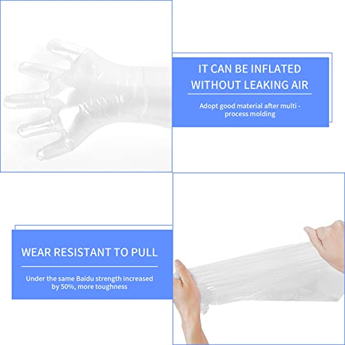Anxingo 50Pcs Disposable Plastic Veterinary Insemination Rectal Long Arm Gloves for Field Dressing Gutting 35 inch Length - color: Transparent