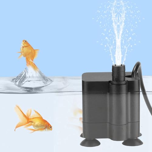 Mini USB Submersible Water Pump | 5V Low Voltage Safe for Fish Aquarium | Quiet Aquarium Pump with Adjustable Flow | 120L / H, 4 - Vane Turbine
