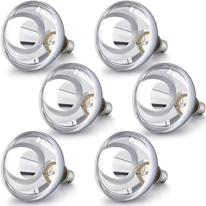 VIHOSE 6 Pack 250 Watt Heat Lamp 120v R40 Heat Lamp Bulbs Glass Incandescent Light Bulbs Incandescent Heating Lightbulbs for Reptiles Chicks Food Puppies Bathroom, Use E26 Base (Silver) - color: Silver