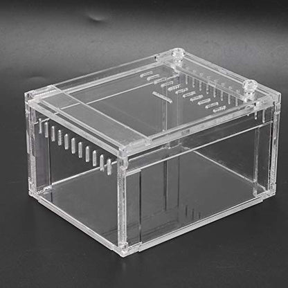 Zerodis Acrylic Reptile Terrarium, Transparent Pet Breeding Box with Anti Escape Design, for Snakes Turtles and Small Animals