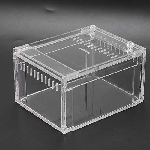 Zerodis Reptiles Terrarium, Acrylic Transparent Breeding Box with Upper Screw Anti Escape Design, for Snakes Turtles Insects Pets