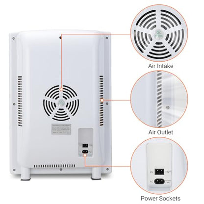 White 25L Reptile Incubator, Science Lab Incubator, Small Egg Hatching, 5-60℃ Cooling & Heating, AC/DC Dual Power, Portable for Home/Lab/Vehicle