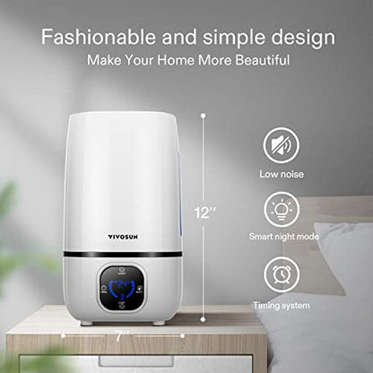 VIVOSUN 4L Cool Mist Humidifier with Remote Control for Bedroom, Plants, Baby, Dry Skin - style: 4L Cool Mist Humidifier