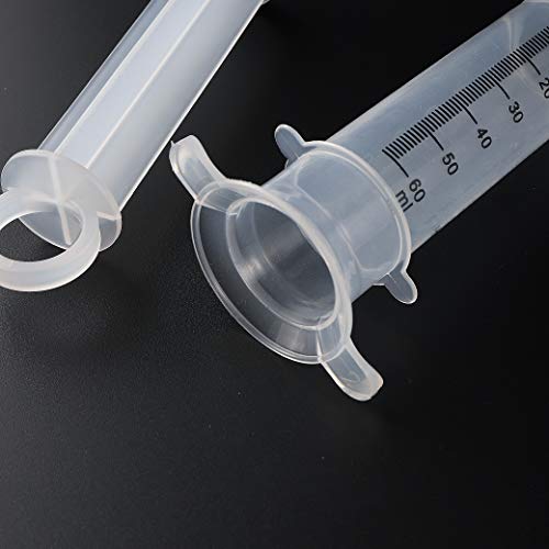 60ML Baby Bird Parrot Feeding Tubes, Liquid Medicine Feeder Push-Tube Pet Cat Dog Feeder with 2 Pcs Stainless Steel Metal Feeding Spoon - size: 60ML