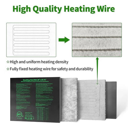 Seedling Heat Mat 20" x 20.75" Warm Hydroponic Plant for Indoor Gardening Germination Starting, Waterproof Durable - size: 20'' x 20.75''