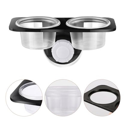 OUNONA Reptile Food Dish and Water Bowl Double Container with Suction Cups Plastic Lizard Feeding Station for Terrarium Tanks, Suitable for Geckos, Lizards, and Small Reptiles