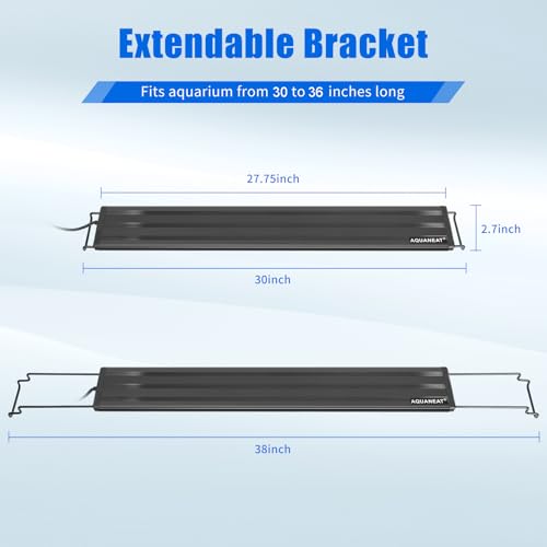AQUANEAT LED Aquarium Light for 30 to 38 Inch Fish Tank, Auto On Off with Timer, Full Spectrum, Adjustable Brightness, Daylight Moonlight Mode, for Fresh Water Low-to-Mid Light Plants - size: 30"-38"