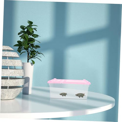 Mikikit 2pcs Breathable Reptile Feeding Box Portable Habitat Ventilation Design for Pet Observation and Temporary Transport for Pet Feeding and Hatching