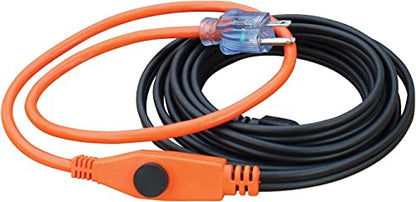 Clear Power Water Pipe Heating Cable - 24ft |Indoor, 168 Watts, Built in Thermostat, With 2ft Power Cord 18/3 SJTW & Indicator Light (CPPH005) - style: 24ft,168W