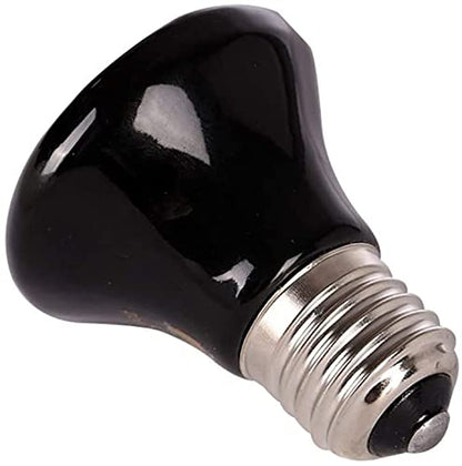 Lxcom Lighting 25 Watt Mini Reptile Heat Lamp Bulb 25W 60MM Pet Infrared Ceramic Heat Emitter for Brooder Coop, Lizard, Lambs, Snake, No Light, Black, 110V(4 Pack)
