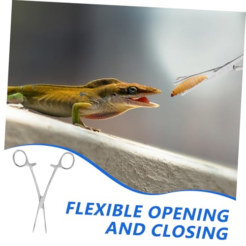 VICASKY Stainless Steel Reptile Feeding Tongs Long Tweezers Clamp for Snakes Lizards and Aquatic Plants Ergonomic Aquarium Feeding Tool for Bearded Dragons and Geckos