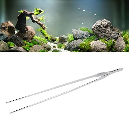 Aquarium Tweezers, 45cm Stainless Steel Feeding Tongs, Rust Long Handle for Reptile, Plant, and Deep Tank Use (Straight Tweezers) - size: Straight Tweezers