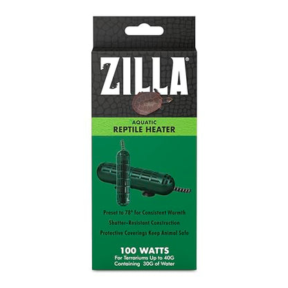 Zilla Aquatic Reptile Heater, Fully Submersible, Auto-shut Off, for Terrariums up to 40 Gallons